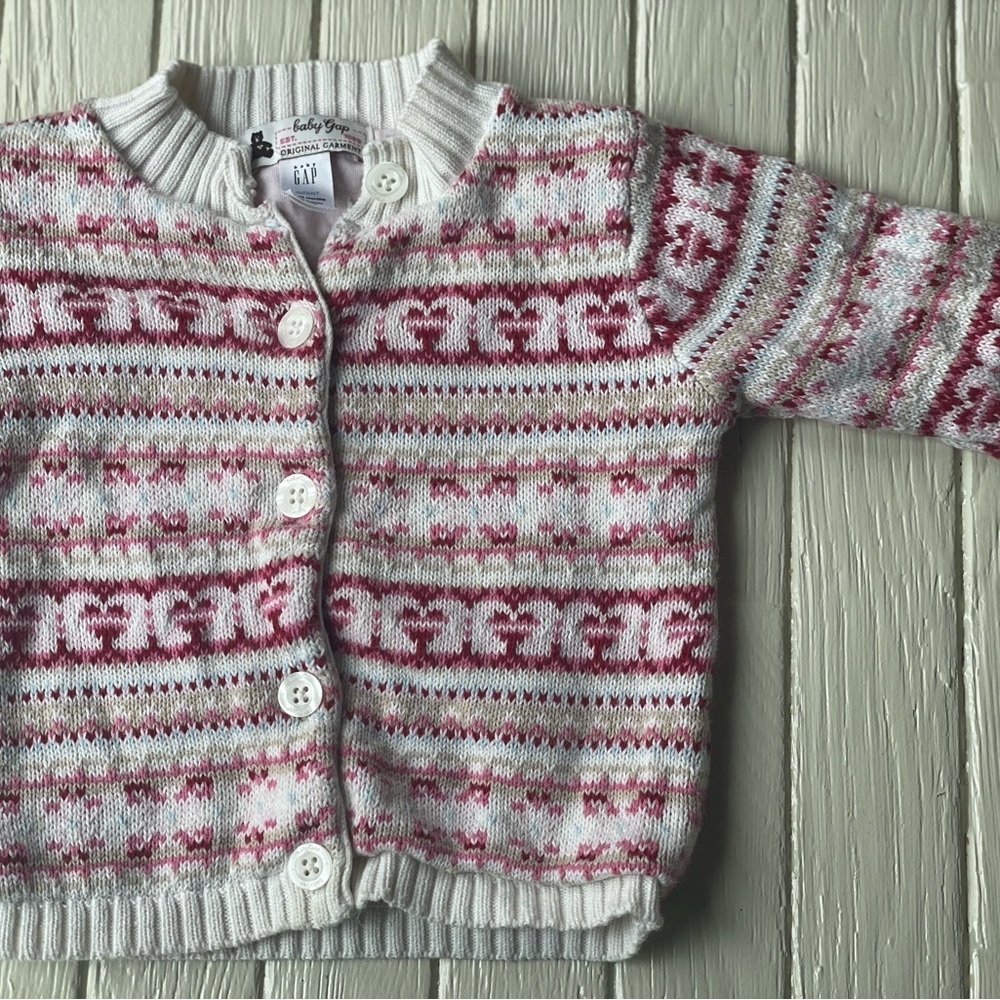 2007 Baby Gap Sweater Girls Size 12 18 Months Button Down